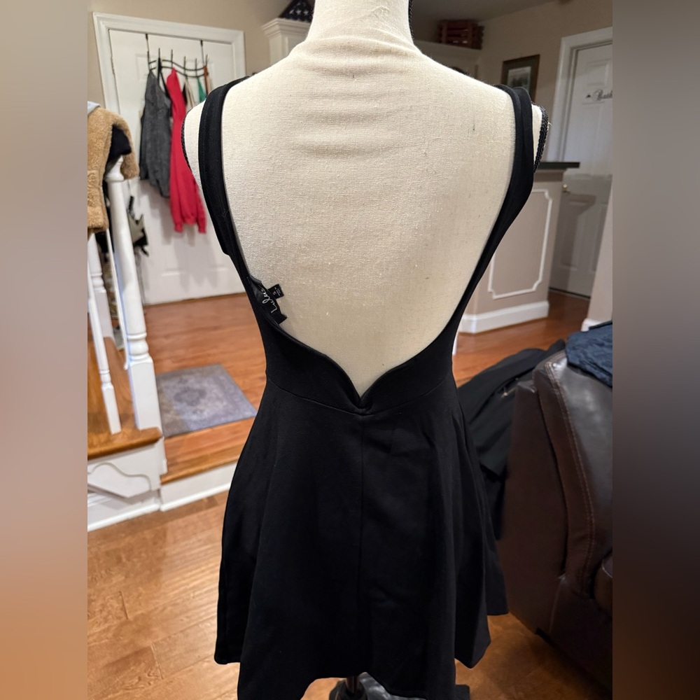 Lulu's Black and Red Backless Sundress V-neck Cocktail